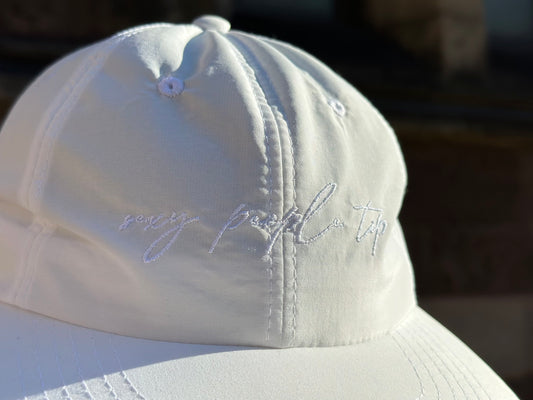 "Sexy People Tip" White Nylon 5-Panel Ball Cap